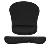 TECKNET Wrist Rest Mat, Keyboard and Mouse Wrist Support Pad Set, Comfortable Memory Foam Mouse Mat with Wrist Cushion Support, Anti-Slip Ergonomic Mouse Pad for Computer Laptop Working Gaming