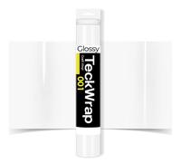 TECKWRAP 001 Glossy White Permanent Vinyl 12" x 10ft (30.5cm x 310cm)