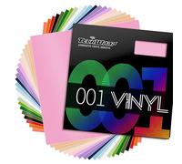 TECKWRAP 001 Vinyl Soft Matte Permanent Adhesive Vinyl 12" x 12" 21 Sheets/Pack Assorted Colors for Scrapbooking, Craft Cutters,Sign Plotters