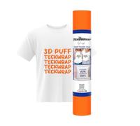 TECKWRAP 3D Puff Heat Transfer Vinyl 10" x 5ft Puffy HTV Vinyl for DIY Clothing,Shirts,Logos,Hats,Fabric Foaming Iron on Vinyl Compatible with Heat Press Craft Cutters,Neon Orange