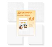 TECKWRAP A4 Self Laminating Sheets for Vinyl Sticker Laminate 28pcs,Clear | (3D Cat Eye, Glitter, Glossy, Matte) 4 Styles Clear Laminate Sheets for Inkjet Printer Printable Vinyl Sticker Paper & Photo