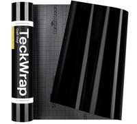TECKWRAP Black Permanent Vinyl Roll 12'' x16ft Glossy Black Adhesive Vinyl