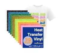 TECKWRAP Glitter 3D Puff Heat Transfer Vinyl, 10 Sheets 12"x10" Iron-on Vinyl Glitter HTV Perfect for Heat Press on T-Shirts, Clothes, Bags, Pillows and More, Compatible with Most Cutter Machines
