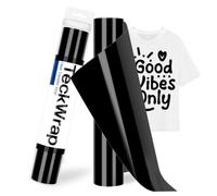TECKWRAP Heat Transfer Vinyl Black HTV Black Iron On Vinyl 30.5 cm x 305 cm