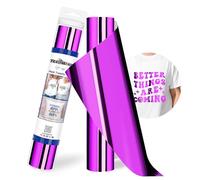 TECKWRAP Heat Transfer Vinyl Metallic Foil HTV - 12" x 5ft Chrome Iron on Vinyl for All Cutter Machine Heat Press Vinyl for Shirts Easy to Cut & Weed (Rose Red)