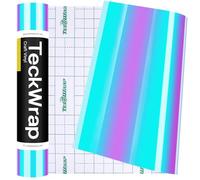 TECKWRAP Holographic Chrome Vinyl 12''x8ft Holographic Opal White Vinyl Roll Permanent AdhesiveVinyl Easy to Cut & Weed & Transfer for Mug, Cup, Window, Home Deco,and other DIY projects