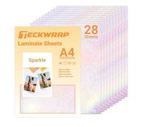 TECKWRAP Holographic Laminate Sheets for Sticker Paper A4 28pcs,Sparkle
