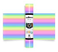 TECKWRAP Holographic Vinyl Glossy Candy Color Adhesive Vinyl for Craft Cutter 12" x 5ft, Pastel Rainbow