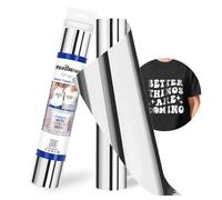 TECKWRAP HTV Heat Transfer Vinyl - 12" x 5ft Silver HTV Iron on Vinyl for t-Shirts Easy to Cut & Weed for All Cutter Machine & Heat Press Machine