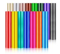 TECKWRAP Matte Metallic Chrome Adhesive Craft Vinyl Matte Permanent Vinyl Precut Sheets 12" x 12" 15 Sheets/Pack for Craft Cutters,Sign Plotters