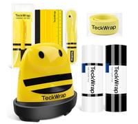 TECKWRAP Mini Heat Press Machine Kit for Vinyl Crafting - Black & White HTV Vinyl Rolls, Squeegee, Tweezers, Removal Pen, Slap Bracelets - Complete DIY HTV Tools for T-Shirts, Hats, Bag