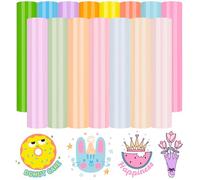 TECKWRAP Permanent Vinyl Bundle 15 Pack Adhesive Sheets 12in x 12in Glossy Craft Vinyl for Mug, Cup, Window & Home Deco and Other DIY Projects