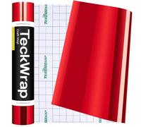 TECKWRAP Red Chrome Vinyl 12''x8ft Permanent Adhesive VinylRoll Mirror Metallic Craft Vinyl for Mug, Cup, Window, Home Deco,and other DIY projects