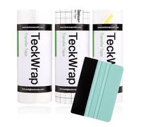 TECKWRAP Transfer Tape Bundle for Vinyl, 6" x 60 FT, 3 Roll Clear Transfer Film, Black & Yellow Alignment Grid Tape
