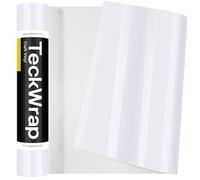 TECKWRAP White Permanent Vinyl Roll 12'' x16ft Glossy White Adhesive Vinyl