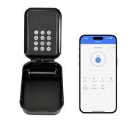 TECKZOON Smart Lock Box Key Safe, with Charging Cable & 4 Mounting Screws, Bluetooth Wall-Mounted, Support TTLock App, 3 Unlocking Methods, Ideal for Homes, Hotels, and Real Estate Offices