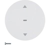 Tecla Simple de persianas berker.Net, para Series berker R.1 de hager, Blanco Polar, Brillo