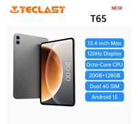 Teclast T65 Tablet 13.4 Inch screen refresh rate 120Hz Android 15, Dual SIM 4G LTE +5G WiFi, 2.2GHz Octa-Core, 20GB RAM+128GB ROM Widevine L1/13MP/BT5/GPS, 2025