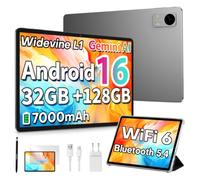 TECLAST Tablet 10.1 Inch Android 16 Tablets, 32GB RAM + 128GB ROM, Octa-Core Gemini AI, WiFi 6, BT 5.4, 7000mAh Battery, Widevine L1, Case & Pen Including M50T