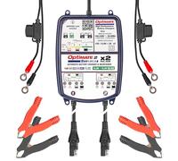 TecMate Optimate 2 Duo x 2 Bank, TM-571, Bronze Series: 5-Step 2X 12V / 12.8V 2A Sealed Battery Charger & maintainer, Blue