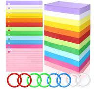 Tecmisse Colorful Index Cards Bulk, 1200 Sheets Flash Cards with Rings, 3 x 5 Inch Ruled Index Cards Notecards Study Cards for Learning and office Supplies, 12 Colors