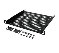 Tecmojo 0.5U Rack Mount Shelf for 10" Server Rack, 7.87" Deep Vented Cantilever Tray, Metal Shelf for Network Cabinet, Server Enclosure, Enhanced Airflow, Black