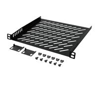 Tecmojo 0.5U Rack Mount Shelf for 10" width Server Rack, 7.87" Deep Vented Cantilever Tray, Metal Shelf for Network Cabinet, Server Enclosure, Enhanced Airflow, Black
