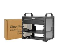 Tecmojo 10 inch 4U 200mm depth Desktop Mini Rack with SBC Shelf, Micro HDMl to HDMI Adapter Board, Blank Panel, for 10 Inch AV, NAS and Server Equipment, Black