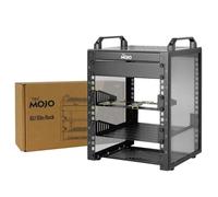 Tecmojo 10 Inch 6U 200mm Depth Desktop Mini Rack, with SBC Shelf, Micro HDMI to HDMI Adapter Board, Blank Panel, for 10 Inch AV, NAS and Server Equipment, Black
