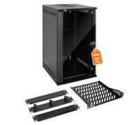 Tecmojo 12U 10 inch Rack, Wall Mount Network Cabinet Set,12.3W x 13D x 22.3H- Load Capacity 110Lbs(50 kg),Black 10" Wall Housing Server Rack Set