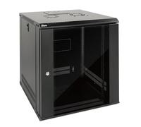 Tecmojo 12U 450mm Depth Wall Mount Server Cabinet IT Network Rack Enclosure Lockable Door and Side Panels Black, Standard Glass Door, for 19" IT Equipment, A/V Devices, Flat Package