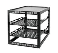 Tecmojo 12U Open Frame Network Rack for IT & AV Gear, Black Steel, Rack & Wall/Floor Mount, Compatible with Server & More