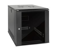 TECMOJO 12U Wall Mount Server Cabinet IT Network Rack Enclosure Lockable Door and Side Panels Black,Cooling Fan,Glass Door,17.7inch Depth,for 19” IT Equipment,A/V Devices