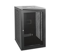 Tecmojo 18U Wall Mount Rack Network Cabinet for 19" IT Equipment,with Lockable Mesh Door and Side Panels,Cooling Fan,Black,17.7inch Depth for AV/Computer/Electronics Equipment Data Rack