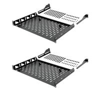 Tecmojo 1U 2Pack Cantilever Shelf, 304.8mm Depth, 19inch Rack Mount with Anti-Slip Stops, Server and Network Rack Shelf, 110lbs(50kg) Capacity, Vented 1U, Black