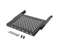 Tecmojo 1U 4-Post Server Rack and Network Rack Sliding Shelf Adjustable Depth 350mm-500mm with M6 Screws and Anti-slip stop