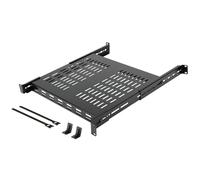 Tecmojo 1U 4-Post Vented Server Rack Mount Shelf,13.8in Deep with Adjustable Depth 13.8-23.6inch,Supports to 242 lbs,Universal Tray for 19 Inch AV/Network Equipment Rack,Black