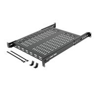Tecmojo 1U 4-Post Vented Server Rack Mount Shelf,21.7in Deep with Adjustable Depth 13.5-31.8 Inch,Supports to 242 lbs,Universal Tray for 19 Inch AV/Network Equipment Rack,Black
