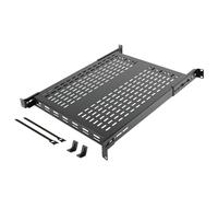Tecmojo 1U 4-Post Vented Server Rack Mount Shelf,27.6in Deep with Adjustable Depth 19.7-37.4inch,Supports to 242 lbs,Universal Tray for 19 Inch AV/Network Equipment Rack,Black