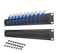 Tecmojo 1U Rack Mount Cable Management Panel with Brush,Rack Brush Panel for 19 inch Server Rack or Network Cabinet,Black,2 Pack