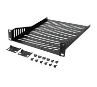Tecmojo 1U Rack Mount Shelf for 10" Server Rack, 7.87" Deep Vented Cantilever Tray, Metal Shelf for Network Cabinet, Server Enclosure, Enhanced Airflow, Black