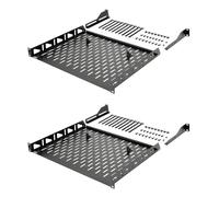 Tecmojo 1U Rack Shelf, 19 inch Depth, Anti-Slip Stops, Server & Network Shelf for 19 in Equipments, 110lbs Vented Capacity, No Lip (2 Pack)