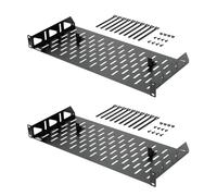 Tecmojo 1U Rack Shelf,19 inch Rack Shelf 8 inch Depth,Rack Mount Shelf with Anti-Slip Stops,Server Rack Shelf and Network Shelf for 19 in Equipments, 55lbs Capacity of Vented 1U Shelf,No Lip(2 Pack)