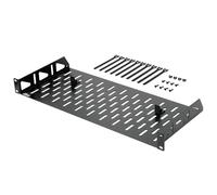 Tecmojo 1U Rack Shelf,19 inch Rack Shelf 8 inch Depth,Rack Mount Shelf with Anti-Slip Stops,Server Rack Shelf and Network Shelf for 19 in Equipments, 55lbs Capacity of Vented 1U Shelf,Black,No Lip