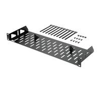 Tecmojo 1U Rack Shelf,19 inch Width 6 inch Depth,Rack Mount Shelf with Anti-Slip Stops,Server Rack Shelf and Network Shelf for 19 in Equipments, 55lbs Capacity of Vented 1U Shelf,Black,No Lip