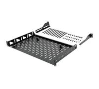 Tecmojo 1U Server Rack Shelf, Cantilever Shelves (304.8mm Depth), 19" Rack Mount with Anti-Slip Stops, 110lbs/50kg Capacity, Vented 1U, Black