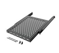 Tecmojo 1U Sliding Rack Shelf,4-Post Vented Rack Mount Shelf,21.7in Deep with Adjustable Mounting Depth 21.7-35.4in,Supports to 110lbs,for 19 Inch AV/Network Equipment Rack,Unassembled,Black