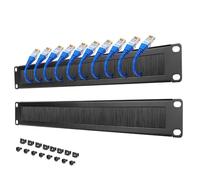 Tecmojo 2 Pack 1U Brush Panel 19 inch Rack Mount Cable Management Panel with Brush Strip for Cable Entry for 19'' Server Rack or Network Cabinet