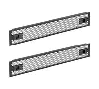 Tecmojo 2 Pack 2U Rack Perforated Blank Panel, Cold Rolled Steel Rack Panel, Rack Mount Plate for 19 in Server Rack Enclosure or Network Cabinet, Snap-in Type Mounting, Black