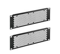 Tecmojo 2 Pack Vented 2U Blank Rack Mount Panel, Steel Patch Panel Filler for 10" Server Rack, Network Cabinet, Data Center, Home Labs, Black